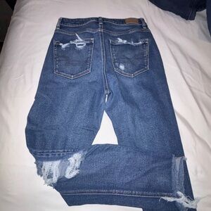 American Eagle Outfitters High Rise Distressed Jeans - Blue